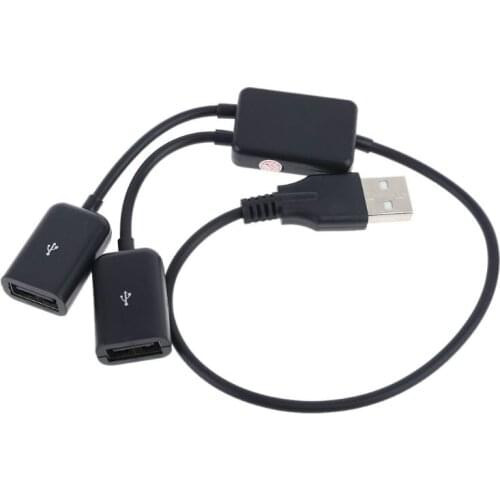 USB OTG Hub Cable High Speed USB 2.0 Male to Double Female Plug Adapter Converter Cord Line Wire