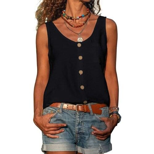 Women Vest with Pocket Sexy Solid Color V Neck Tank Top for Party