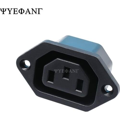 1PCS Chassis Female 10A/250V 3PIN AC IEC C13 C14 Inline Socket Plug Adapter Mains Connector Powering Supply Output Outlet