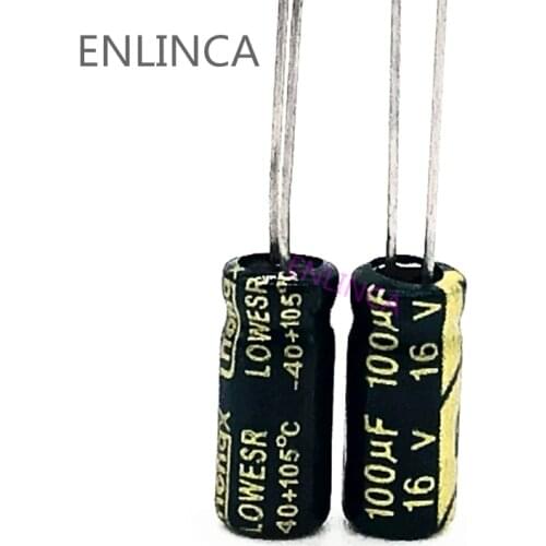 500pcs/lot Q10 100uf16V aluminum electrolytic capacitor size 5*11 16V 100uf 20