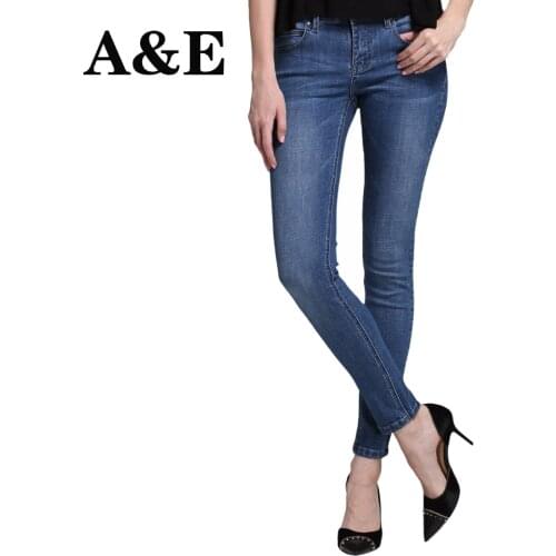 Alice & Elmer Stretch Skinny Jeans Woman Jeans For Girls Jeans Women Mid Waist Jeans Female Pants Shortened