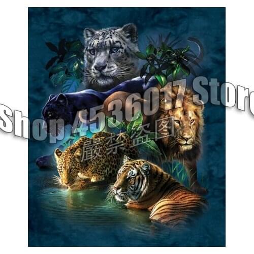5d Diy Diamond Painting Big Cat Prowess Full Square Picture Rhinestones Diamond Embroidery Animals Wild Life gift Diamond Mosaic