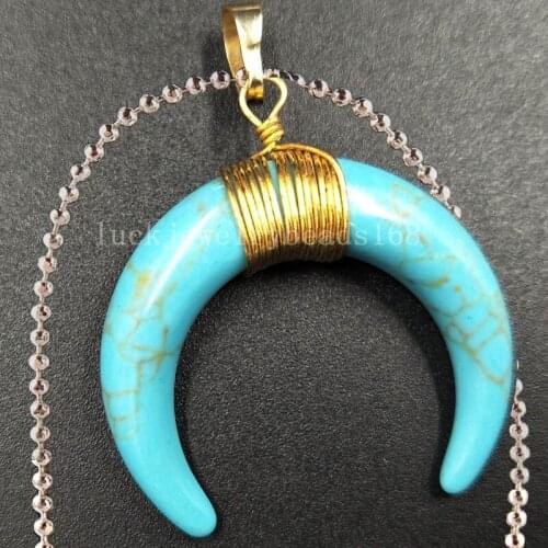 Free Shipping Women Fashion Jewelry Howlite Art Necklace With Chain 1pcs C5495n