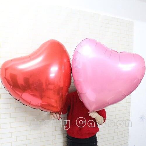 Large 30inch red/pink heart foil balloons Supersize 75cm red heart balloons wedding party say love decorations marriage ballon