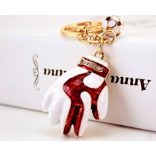 Korean version of creative craft gift football baseball glove key chain mens key chain metal pendant