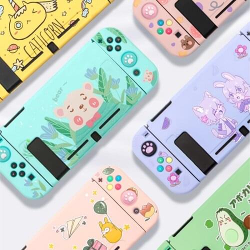 Colorful Cute Case Shell Skin for Nintendo Switch Soft TPU Anti-Scratch Protective Housing Ultra Thin for NS Console Joy Con