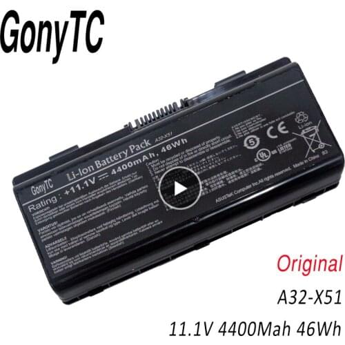 GONYTC Original A32-X51 Laptop Battery For Asus A32-X51 A32-T12 90-NQK1B1000Y X58 T12 T12C X51H X51C X51R X58C X58L X51L