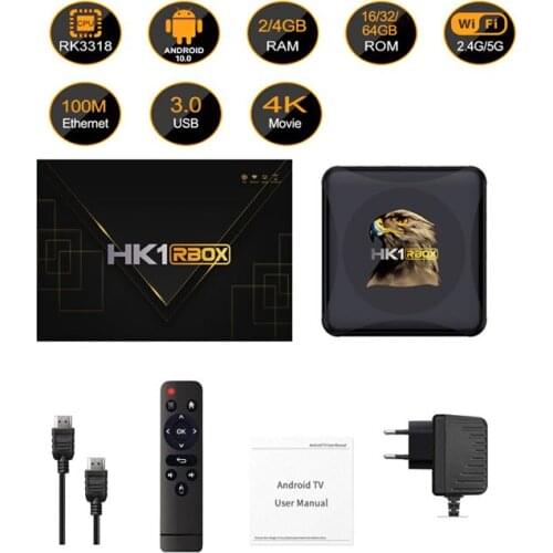 HK1 R1 mini Smart TV Box Android 10 Rockchip RK3318 2.4G 5.8G BT4.0 802.11b/g/n 100M LAN 4k optional voice air mouse