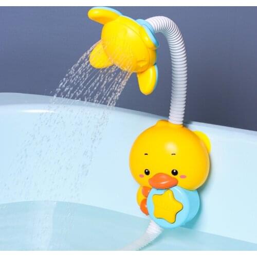 Yellow Duck Bath Toys Summer Baby Girls Shower Water Game Children Electric Water Spray Swimming Bathroom Toy for Kids Gifts