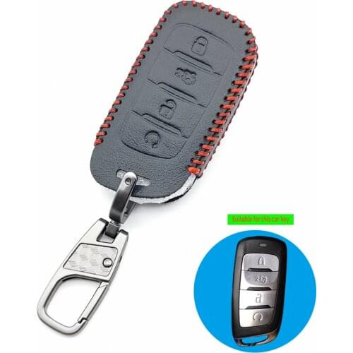 4 Button Remote leather Key Case Cover for Changan CS35 CS75 PLUS CS85 COUPE CS95 remote protect skin hood cap set