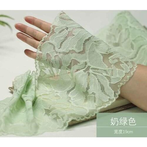 1 Meter 2020 Green Series Elastic Mesh Lace Trim Luxury Embroidery Lace Fabric for Wedding Dresses Lingerie Bra Underwear