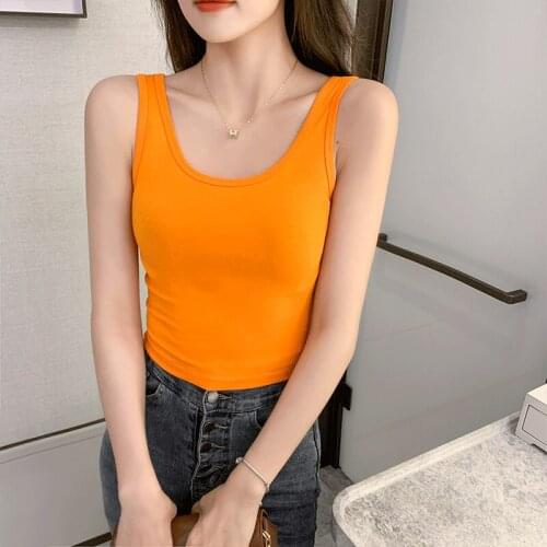 Hot Sale Ladies Sleeveless Tops Sexy O Neck Vest Casual Plus Size Loose Suspenders Women Slim Solid Color tank top women