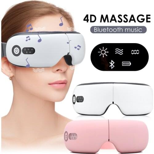 4D Eye Massager With Heat Hot Compress Airbag Vibration Bluetooth Music Eye Relax Device Relieve Fatigue Dark Circles Best Gifts