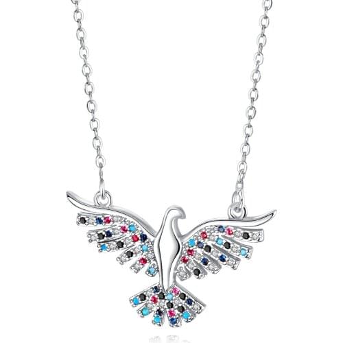 Fashion All-match Eagle Necklace Womens Jewelry Personalized Design Diamond Wings Pendant