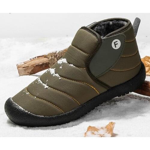 Men Boots Mens Waterproof Snow Boots Plush Warm Winter Work Shoes For Warm Non-slip Mens Casual Shoes Ankle Boots Size 39-47