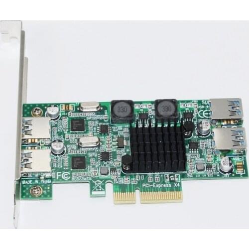 Newest USB 3.0 PCI-E Expansion Card Adapter PCI Express to 4 Ports USB3.0 5Gbps Dual Channel Full Speed for Server VR Games Live