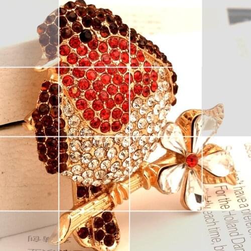 New Luxury Crystal Cubic Zirconia Bird Brooch Salamander Pins Cute Gift Christmas Brooches Badge Jewelry Vintage Pin Animal