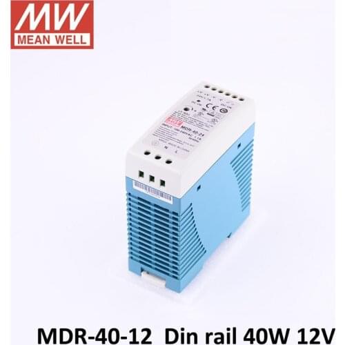 Original MEAN WELL MDR-40 power supply mini 5V 12V 15V 24V Din Rail led driver full voltage input 40W 12V 3.33A output SMPS 24V