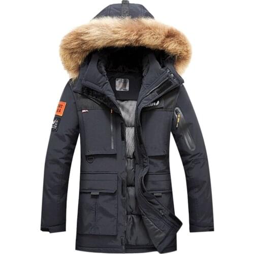 Parka Men Coats Winter Ski Jacket Men Loose Thicken Warm Hooded Patchwork Outwear Coat Top Brand Casual Mens Winter Jackets