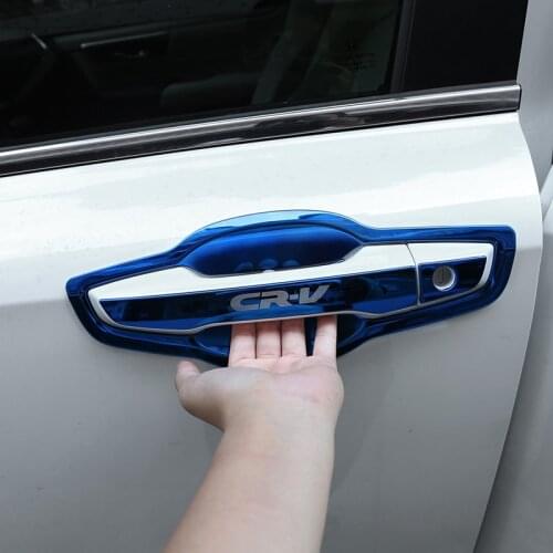 Car Door handle patch Accessories For Honda CRV 2017 2018 2019 2020 Car Door Handle bowl Trim Strips Sticker carstyling