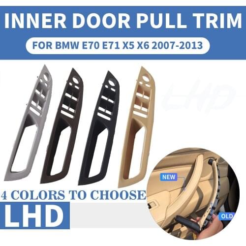 Carbon Fiber Armrest Car left front drivers seat LHD RHD Interior Door Handle Inner Panel Pull Trim For BMW E70 E71 X5 X6