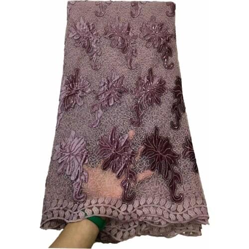Popular African Lace Fabric With Sequins 2021 High Quality Nigerian Tulle Net Lace Fabric For Wedding 5yards