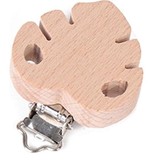 Lovely Wooden Pacifier Clip Natural Beech Wood Baby Pacifier Clips Dummy Clips DIY Pacifier Chain Accessory