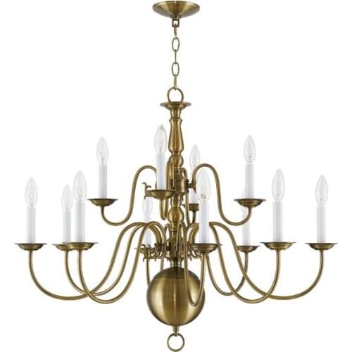Simple candle iron chandelier American country villa bedroom living room dining room personality creative lighting