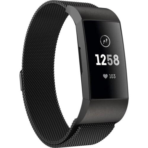 Stainless Steel Magnetic Milanese Loop Band For Fitbit Charge 3/4 Band Replacement Wristband Strap For Fitbit Charge 3 4 Watchba