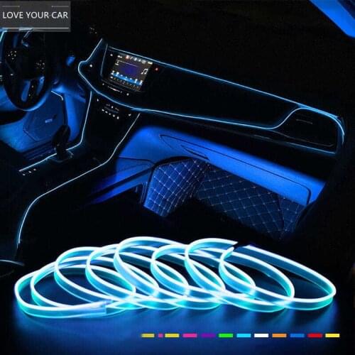 Car Interior EL Wire Ambient LED Flex Rgb Strip Auto Flexible Atmosphere Neno Tube Soft USB Lamp Lighting Strip Rope Tape Light