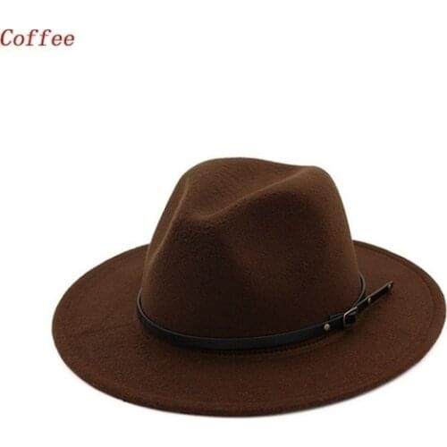 Ladies Felt Jazz Cap Cowboy Party Hat Men / Women Vintage Wide Brim Hat Church Party