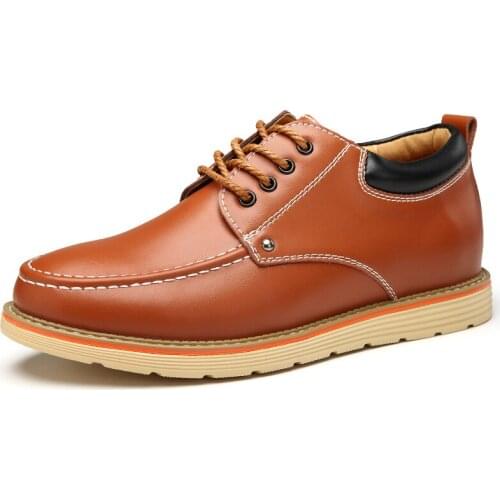 Height Increasing Inside Shoes Flats Fashion Leather Casual Shoes Big Size Breathable Business Shoes Man Work Shoes