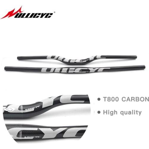 Ullicyc Full Carbon Fiber Handlebar 3K Weave Full Carbon Fibre MTB Handlebar Flat/Rise Mtb Bicycle Parts 31.8*580-740mm