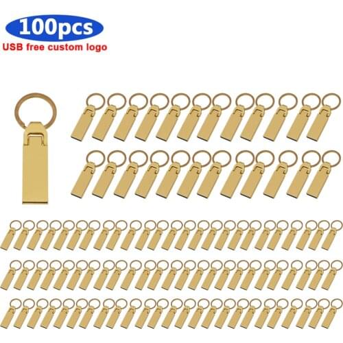100pcs logo free USB 4GB u Disk USB Flash Drive 32GB Pendrive Metal 128gb 8GB Pen Drive 16GB USB2.0 stick Flash Drive high speed