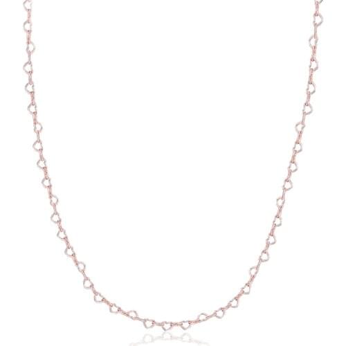 Spring Heart Joined Hearts Necklace Fashion Female Necklace For Beads & Charms Woman DIY sterling silver jewelry