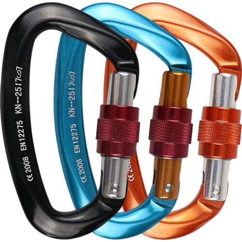 Climbing Buckle Security Safety Master Lock Outdoor Rock Climbing Multipurpose The Ultimate Tension 25KN Safety Buckle Carabiner