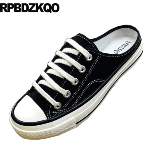 Flats sneakers old peking cloth mules white canvas shoes lace up harajuku women round toe chinese breathable slippers trainers