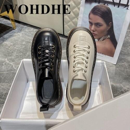 WOHDHE Women Single Shoes Female Round Toe Simple and Elegant Cross Lace-up Shoes Party Solid and Flat with PU Leather Low Heel