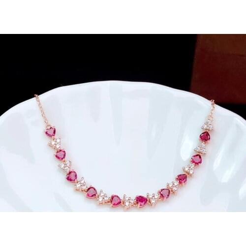 Womens new 925 silver bracelet natural magnesia-aluminum garnet bracelet luxurious and elegant design highlights feminine charm