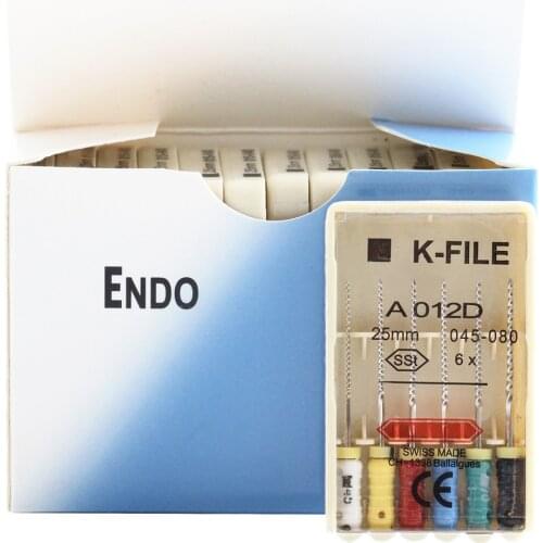 10 Packs Dental K-FILE 045-080 (21/25/31mm) Stainless Steel endo Root Canal Files Hand Use Endodontic Instruments