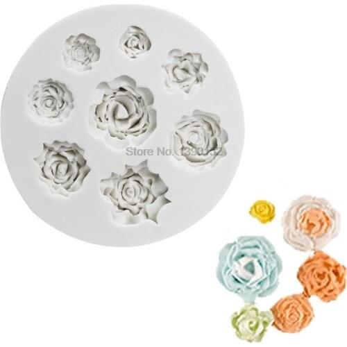 100pcs Flower silicone fondant mold cake decorating tools confeitaria moldes silicone fondant cake mold baking soap candle mold