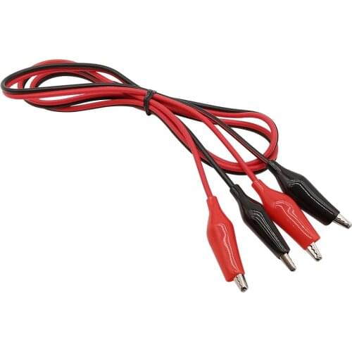 2Pcs 1Meter Double Crocodile Clips Cable Line Alligator Clips Jumper Wire Test Leads for Multimeter DIY