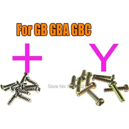 20PCS For GB GBA GBC Game Console Shell Case Triangle Screws Replacement For Gameboy + screws cross screws Y Tri Wing Screw