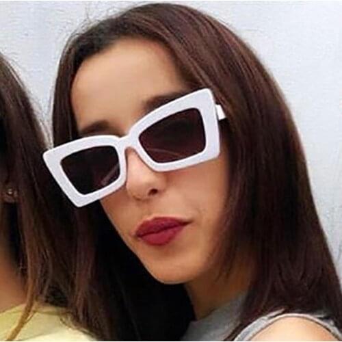 2021 Female Vintage square Sunglasses Women Fashion Cat Eye Luxury Sun Glasses Classic Shopping Lady Black Oculos De Sol UV400