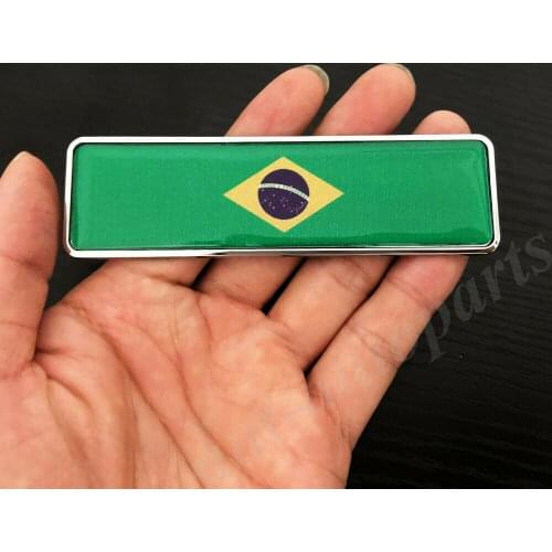 3D Metal Brazil Brazilian Flag Car Trunk Fender Emblem Badge Decal Sticker