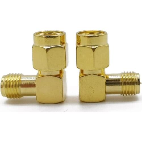 4Pcs RP SMA Male to female RP SMA Male Jack To RP SMA Female Jack Screw Thread Connector 90 Degrees Right Angle RF SMA Adapter