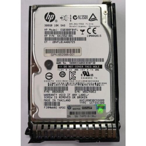 652564-B21 653955-001 653955 300GB 6G SAS 10K-rpm SFF (2.5-inch) SC