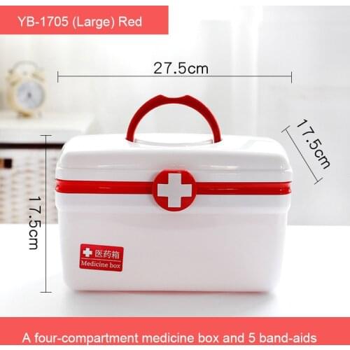 First Aid Ait Family Outdoor Medicine Box Double-Layer Large Capacity Portable Household Plastic Childrens Medicines Box