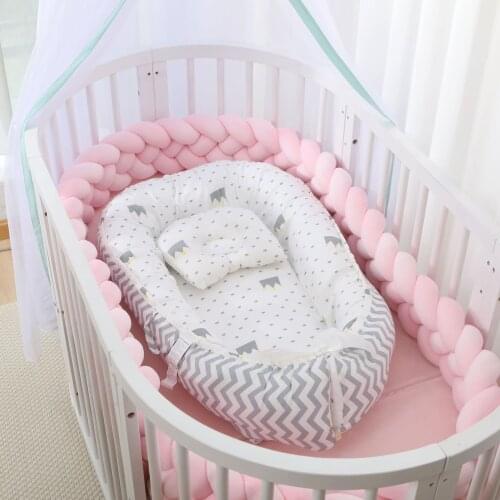 Baby Nest 88*53cm Sleeping Nest for Baby Bed Crib with Pillow For Boys Girls Portable Washable