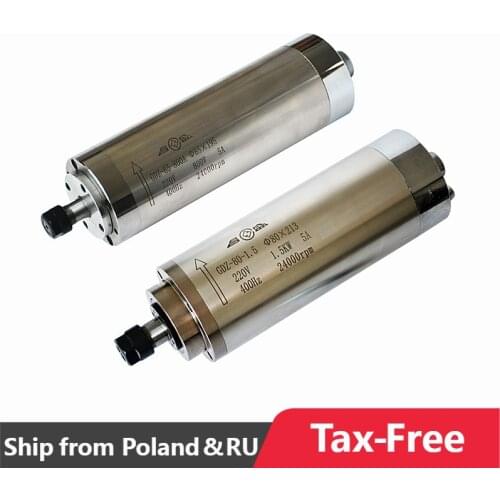 VFD Spindle Motor 1500W 800W Water-Cooled Spindle Motor 220V for DIY CNC Frame Milling Machine with 4 Bearings